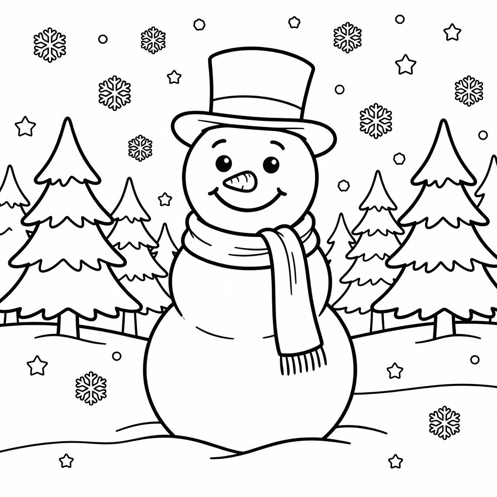 Snowman coloring page