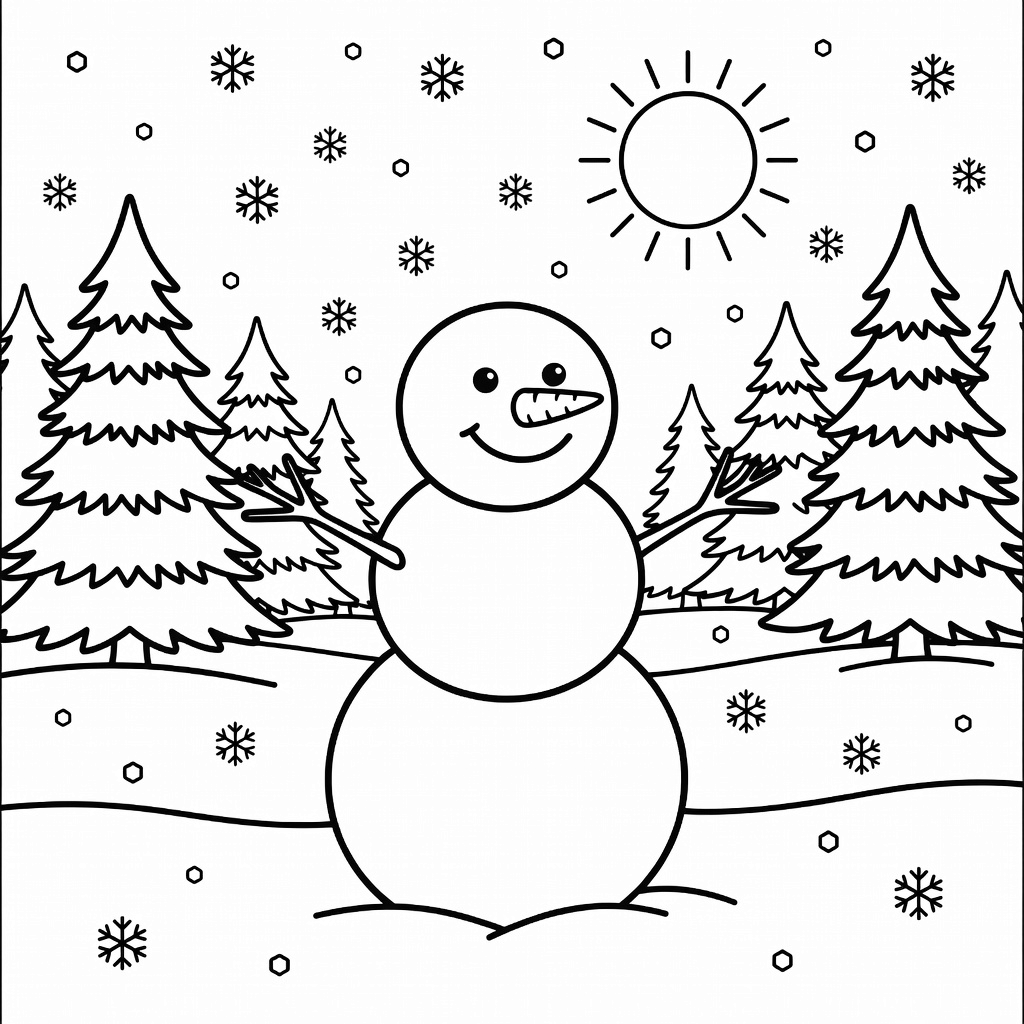Snowman coloring page