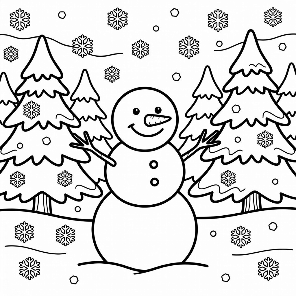 Snowman coloring page