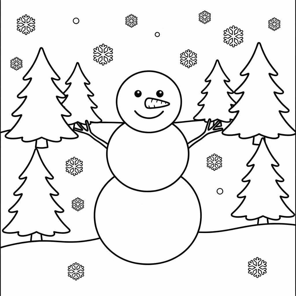 Snowman coloring page