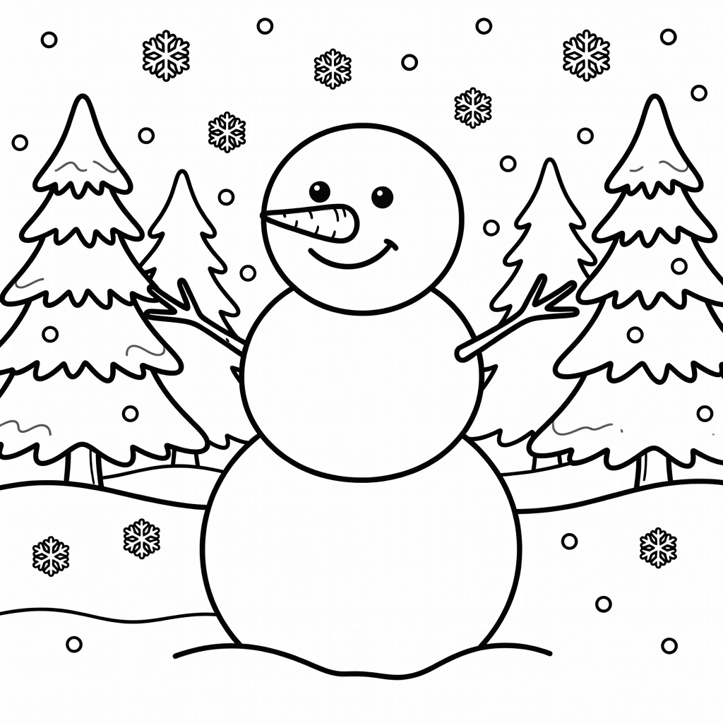Snowman coloring page