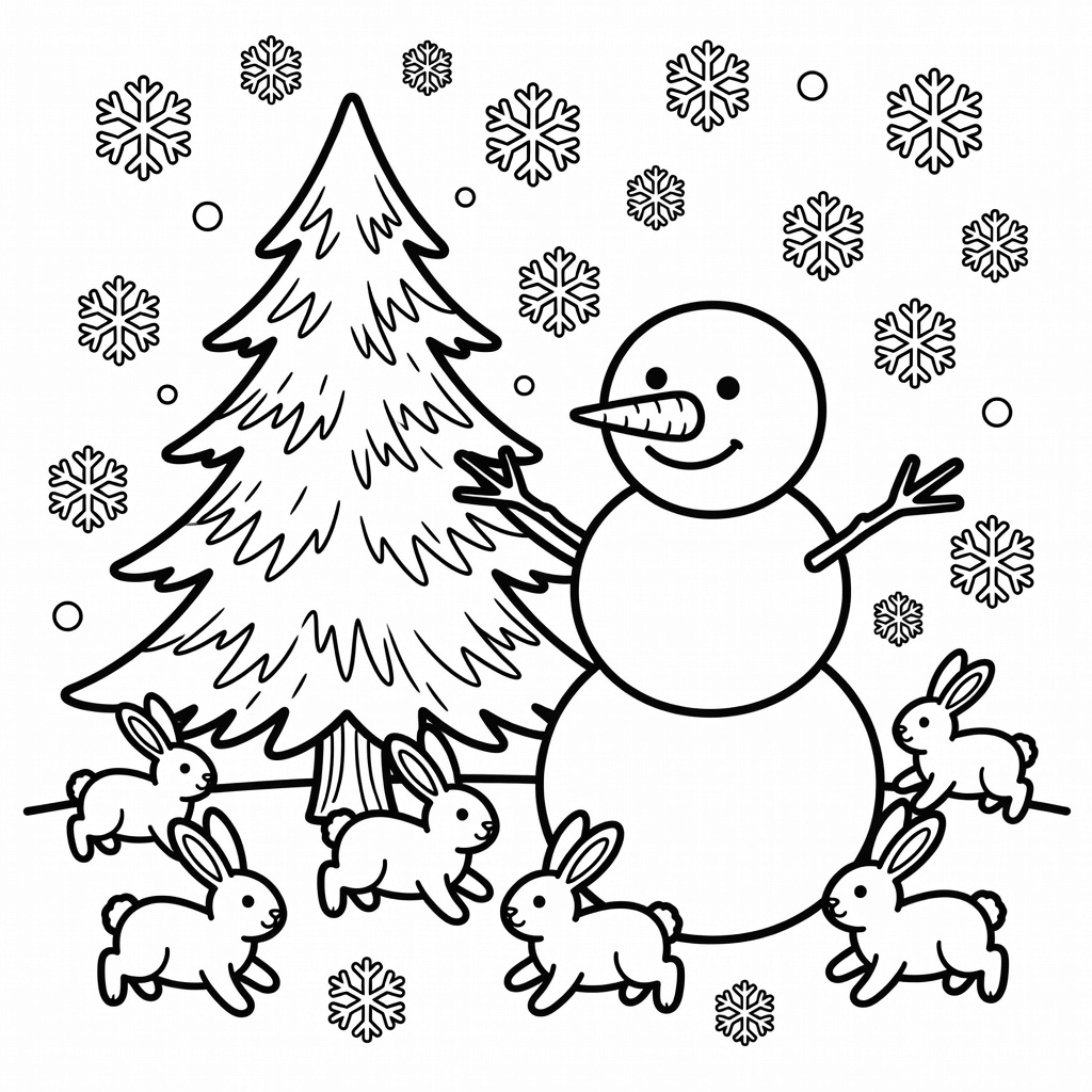 Snowman coloring page
