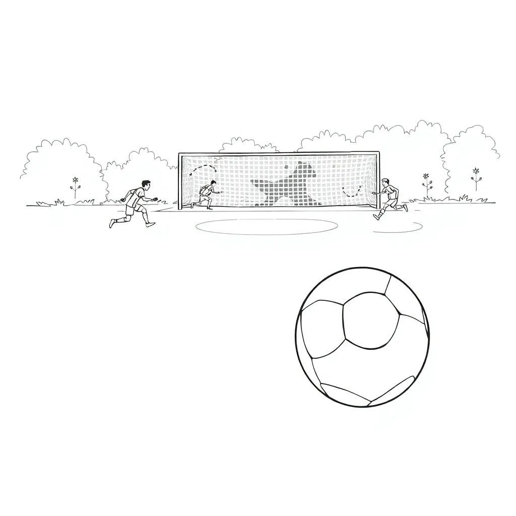 Soccer coloring page