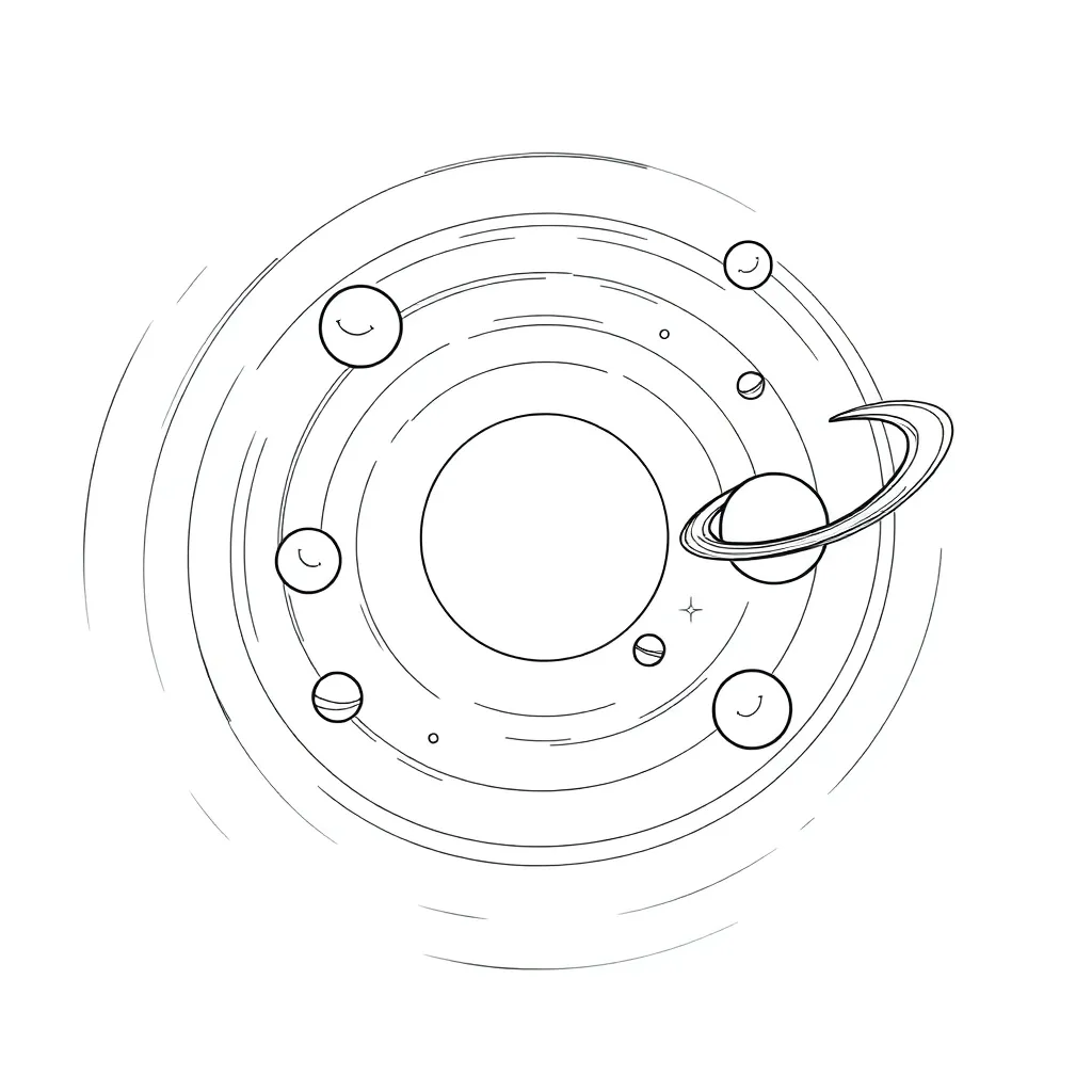 Solar System coloring page