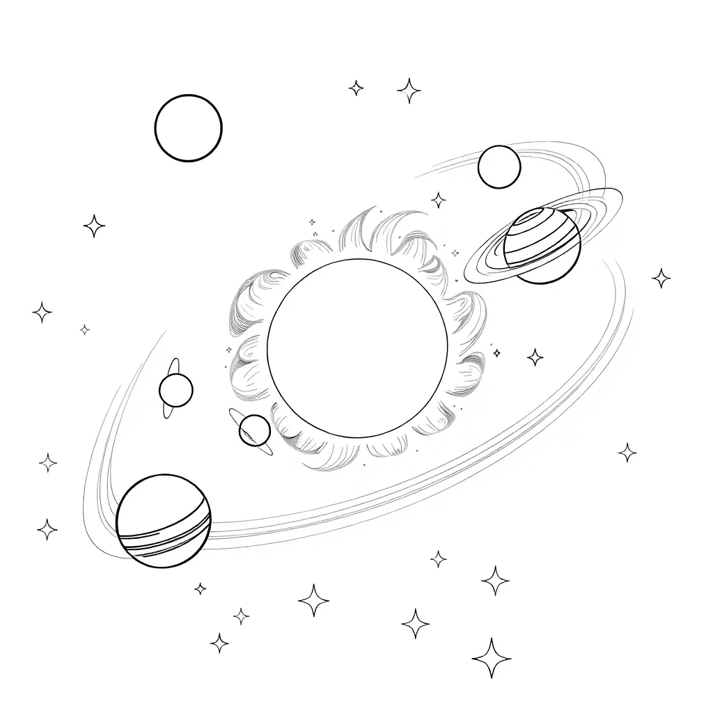 Solar System coloring page