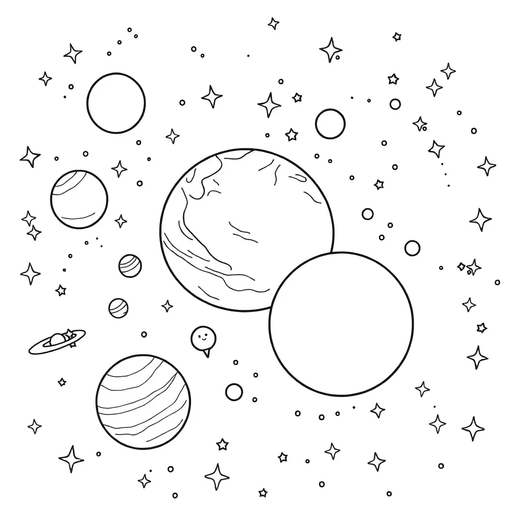 Solar System coloring page