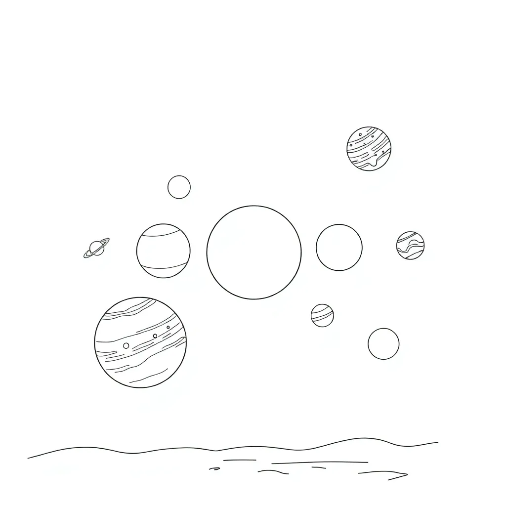 Solar System coloring page