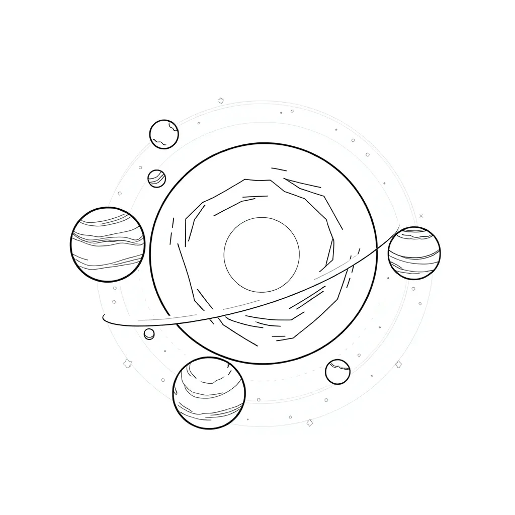Solar System coloring page