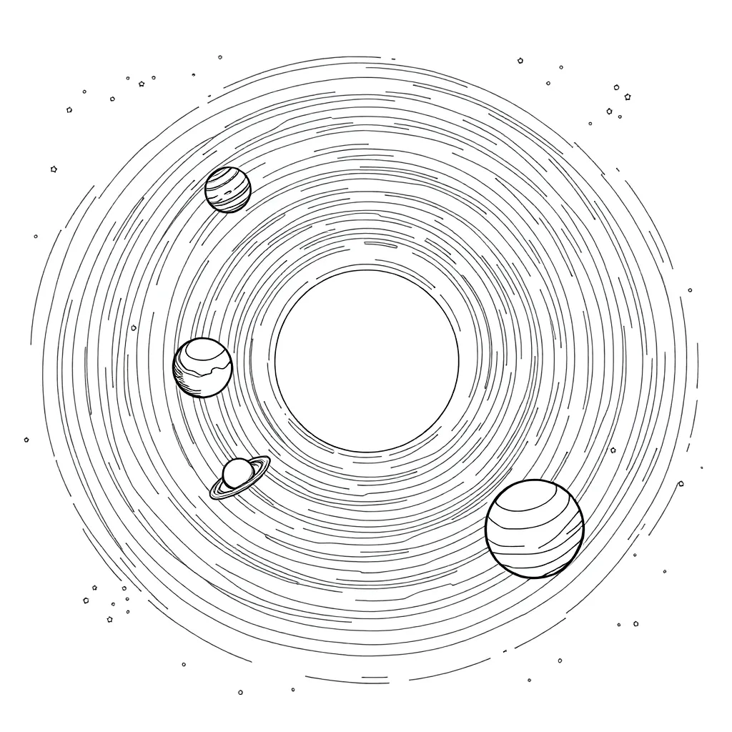 Solar System coloring page