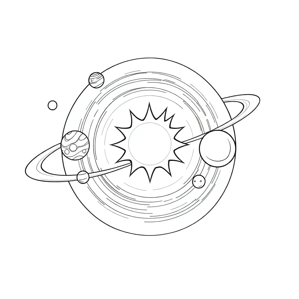 Solar System coloring page
