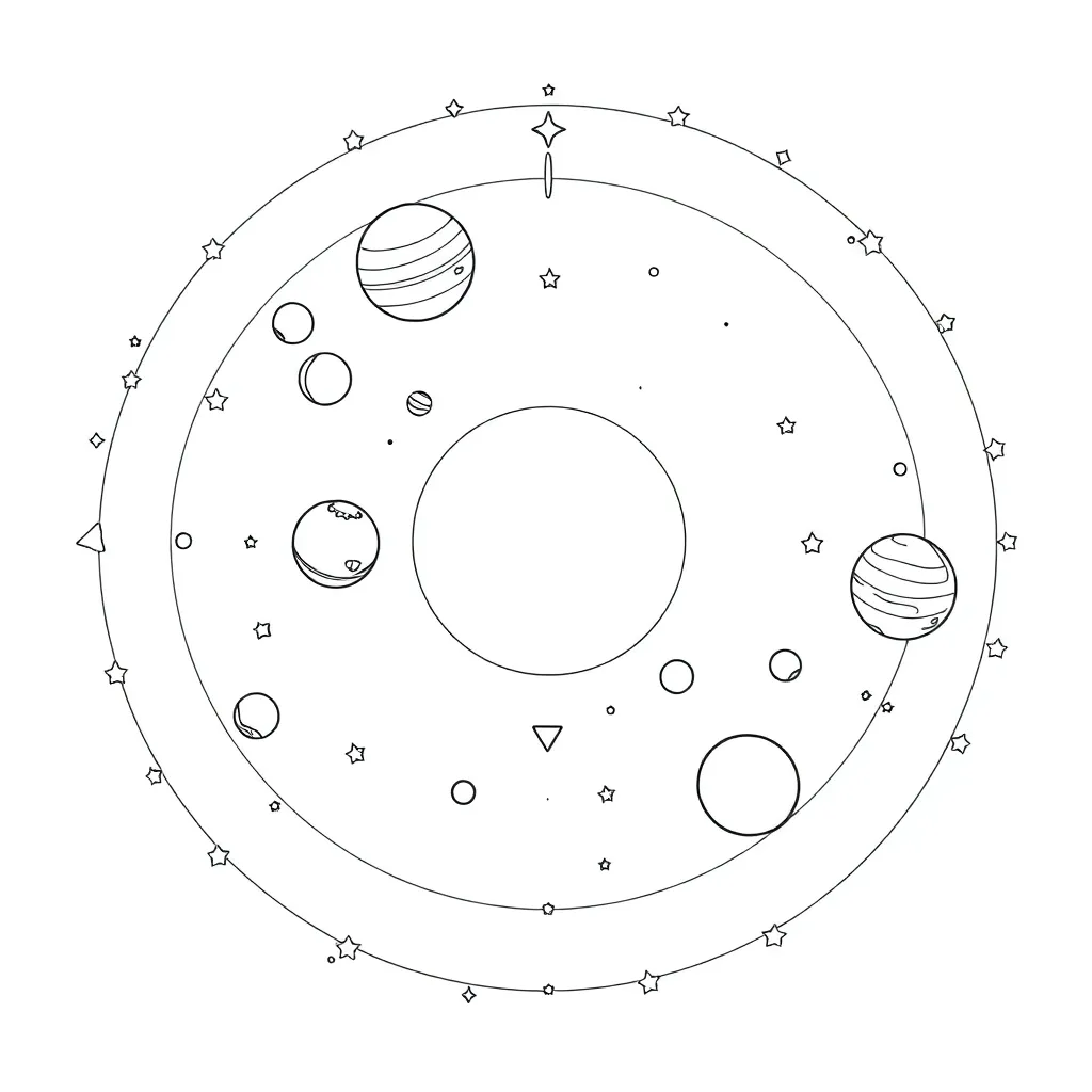 Solar System coloring page