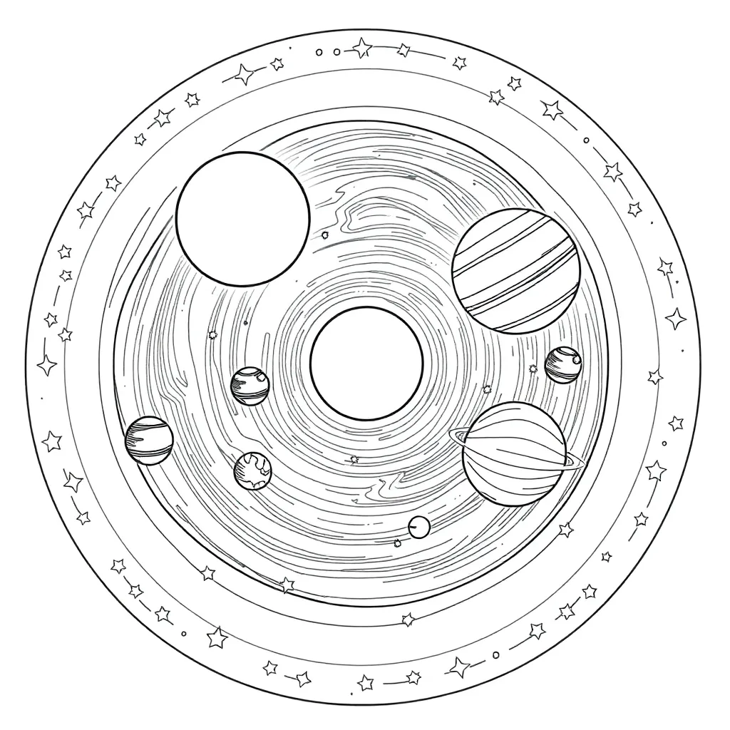 Solar System coloring page