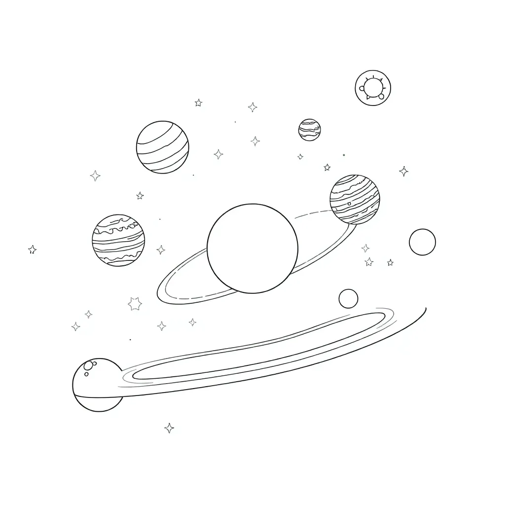 Solar System coloring page