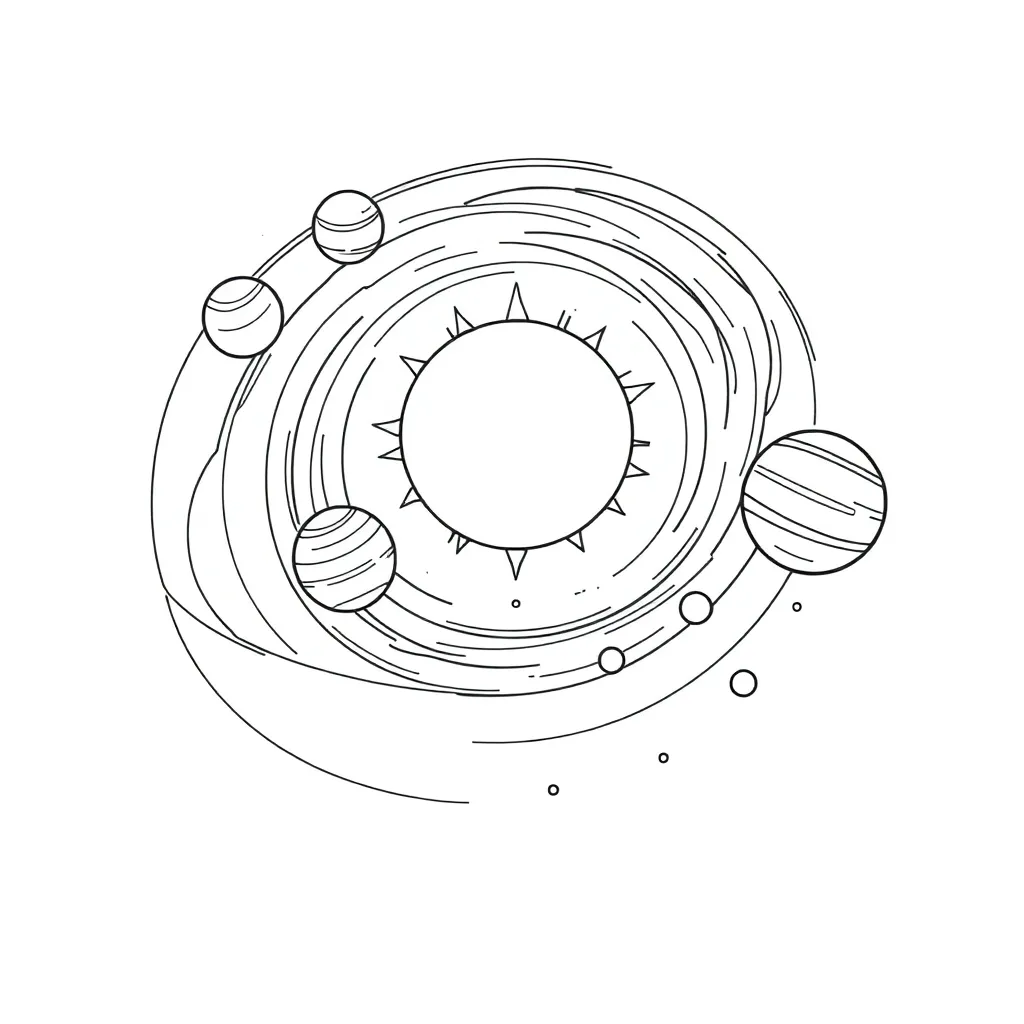 Solar System coloring page
