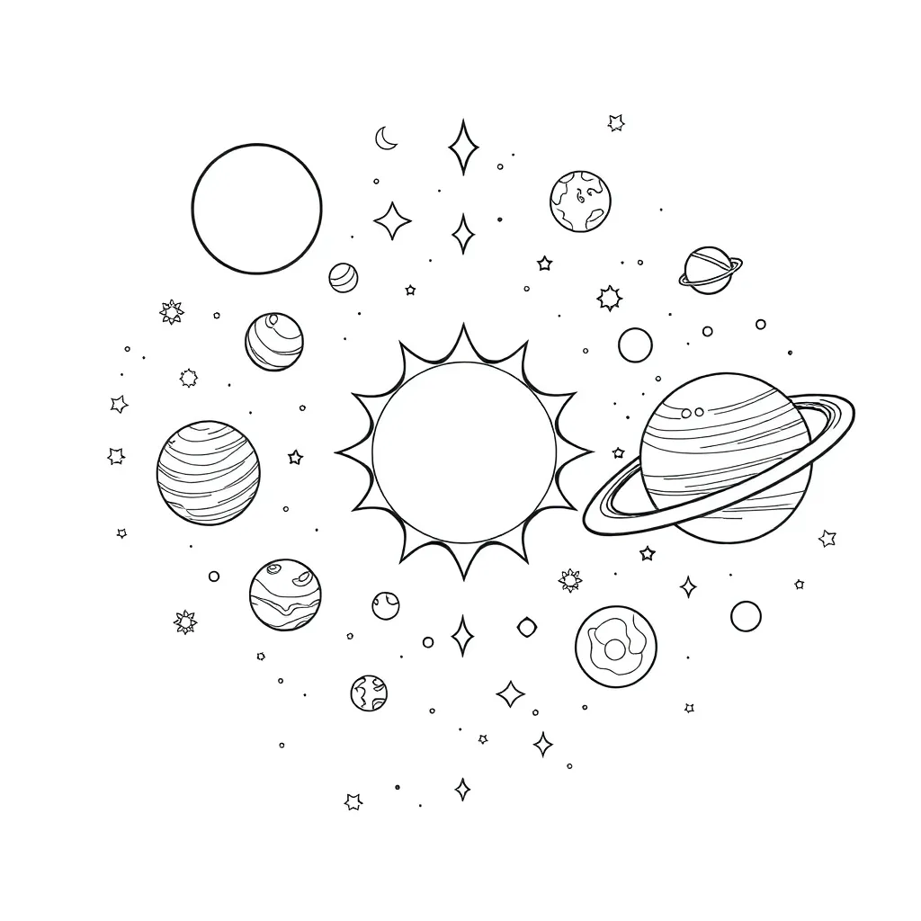 Solar System coloring page