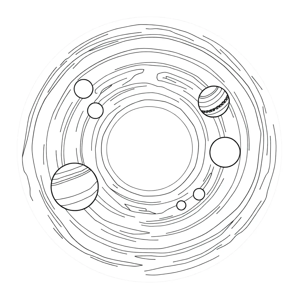 Solar System coloring page