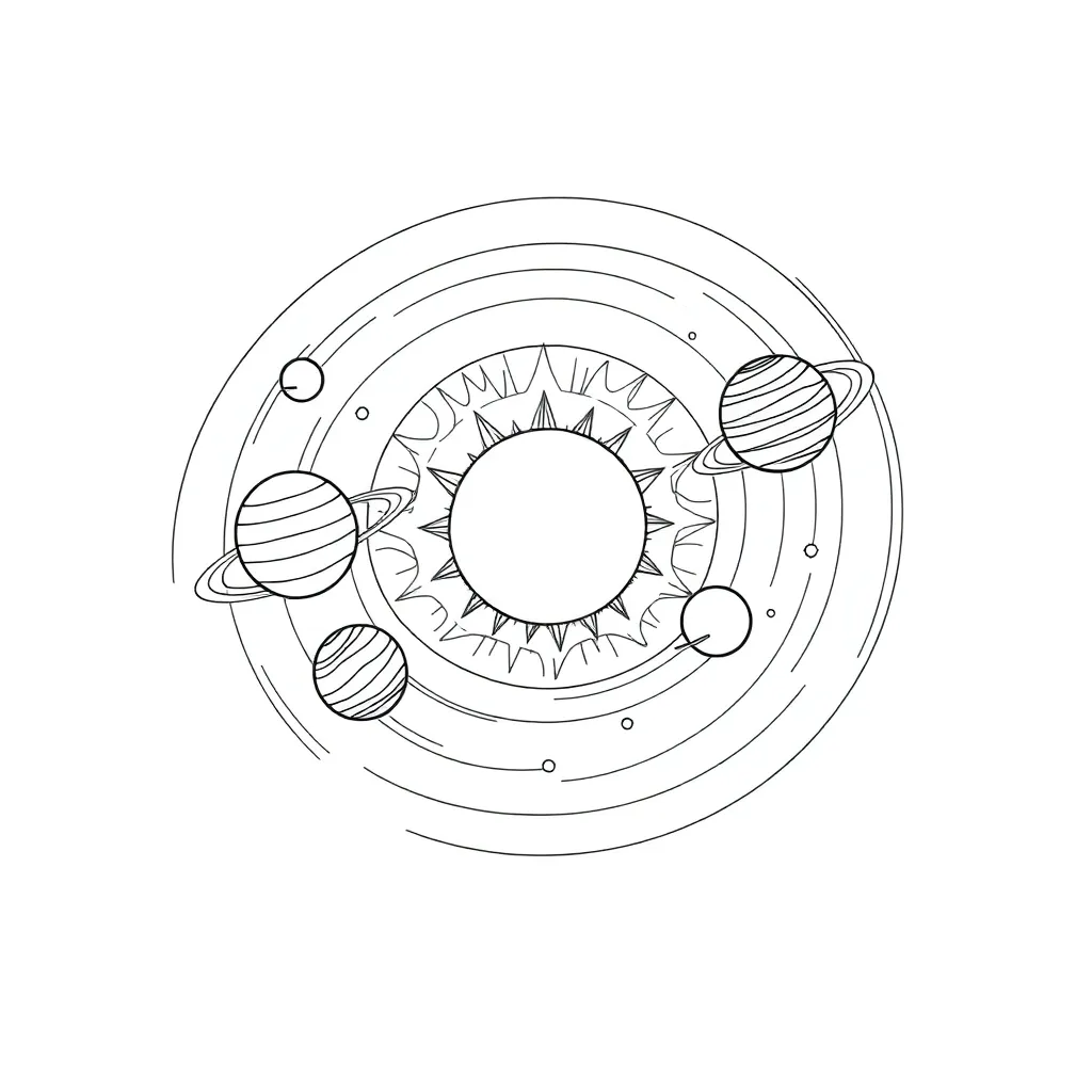 Solar System coloring page