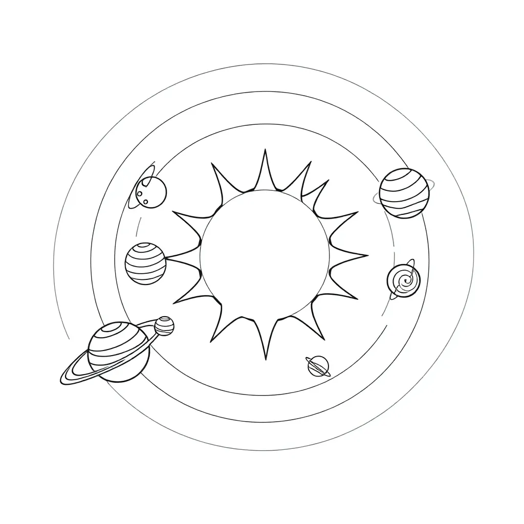 Solar System coloring page