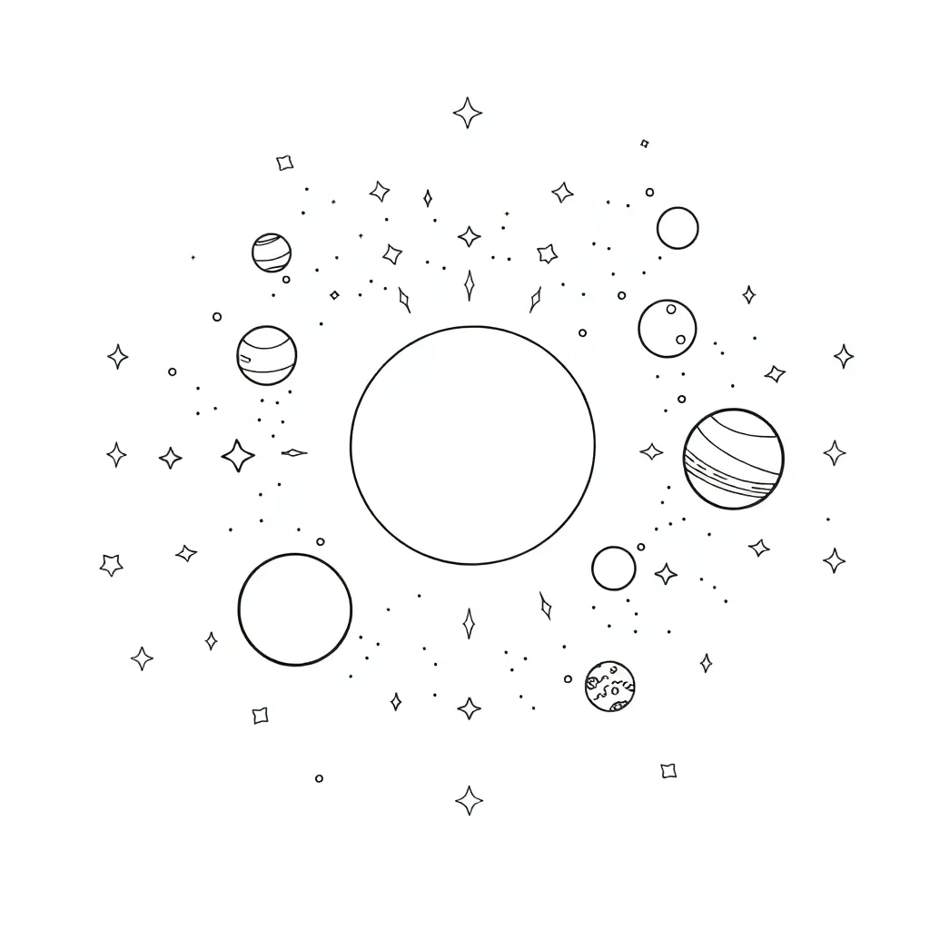 Solar System coloring page