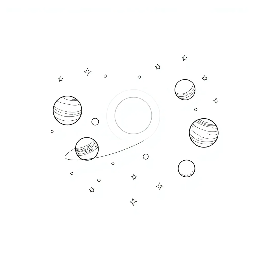 Solar System coloring page
