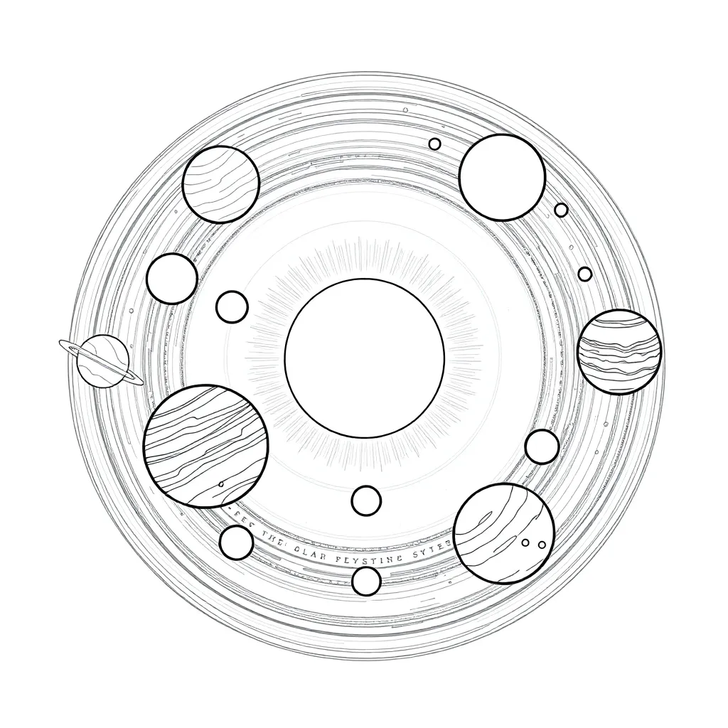 Solar System coloring page