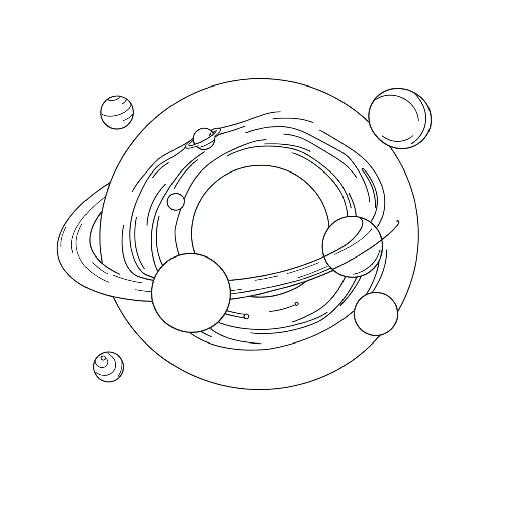 Solar System coloring page
