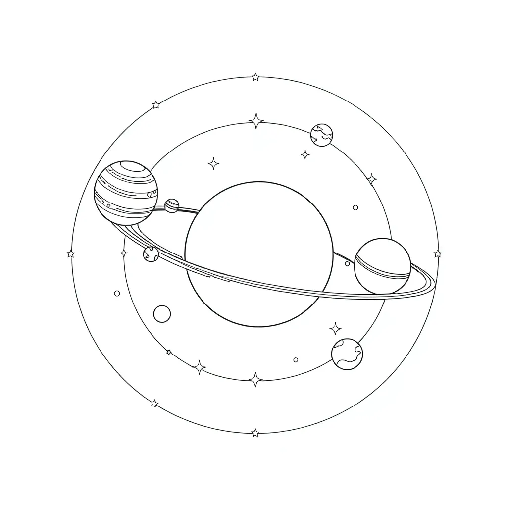 Solar System coloring page