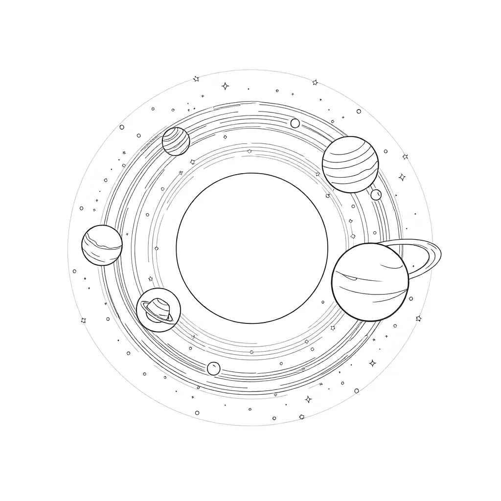 Solar System coloring page