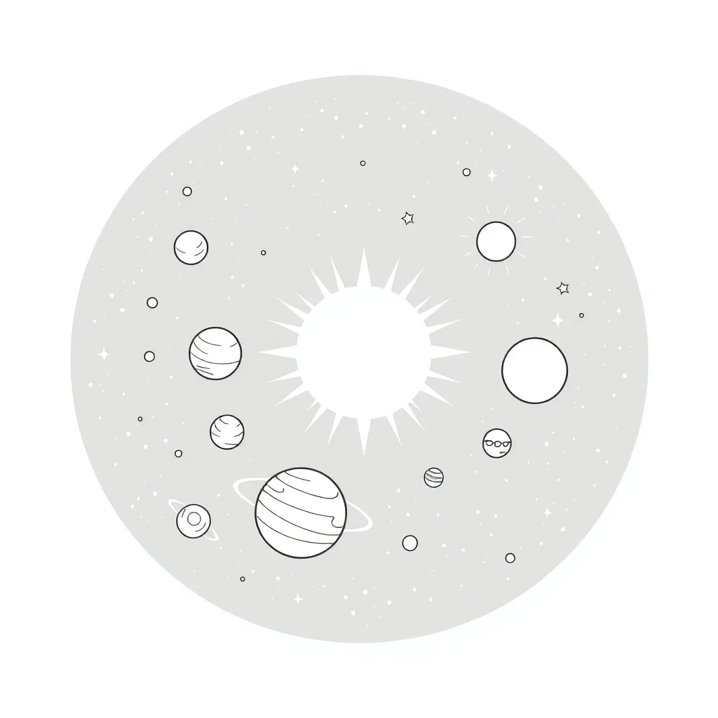 Solar System coloring page
