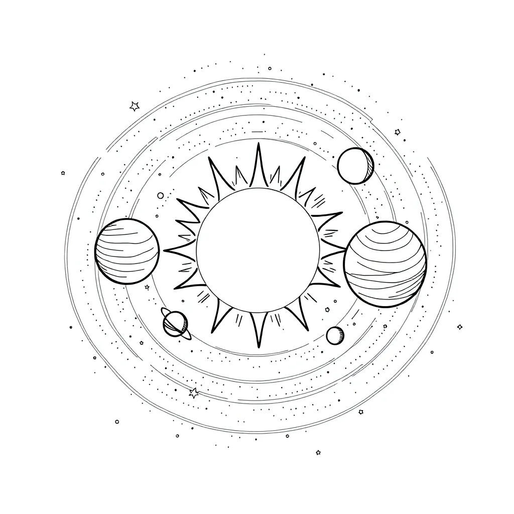 Solar System coloring page
