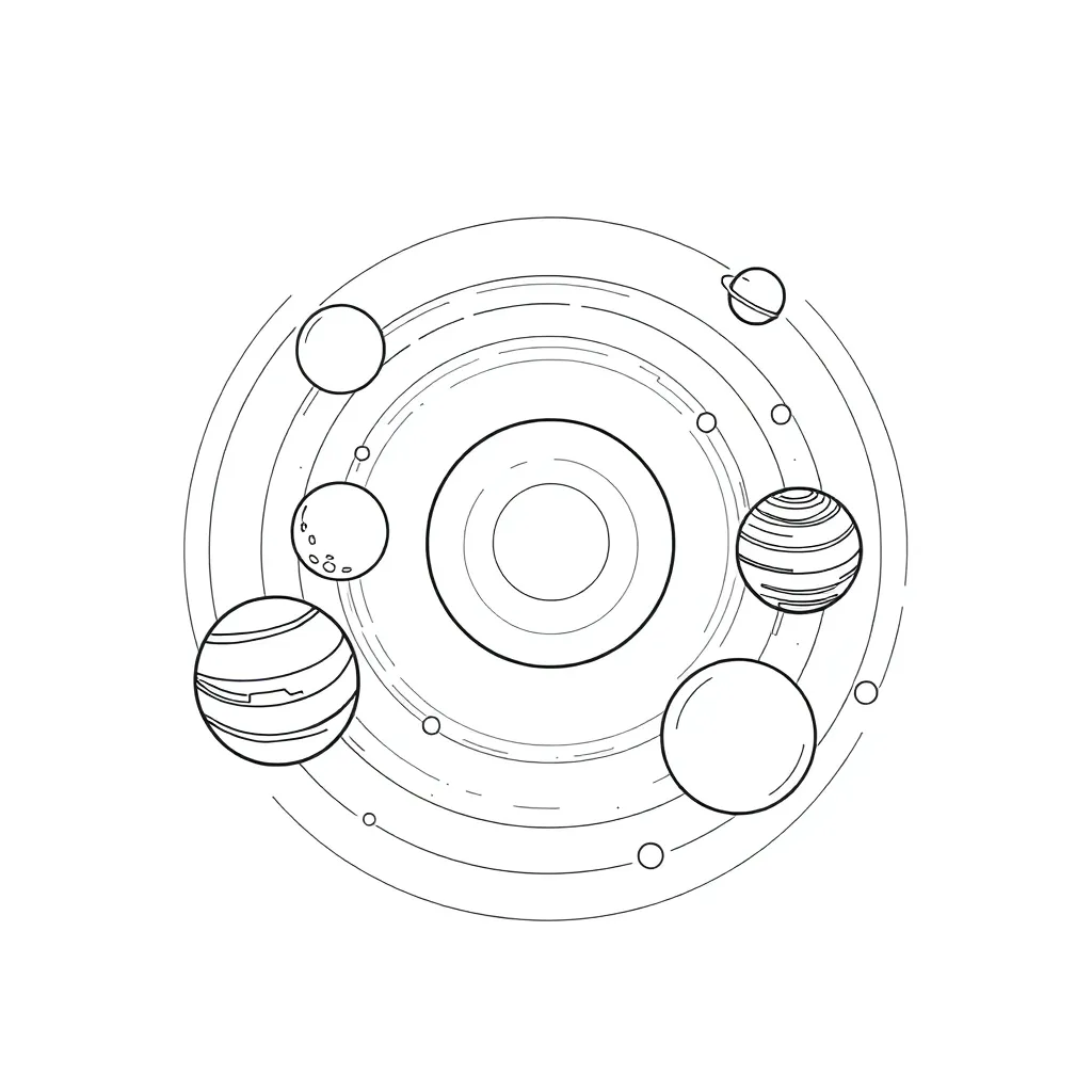 Solar System coloring page