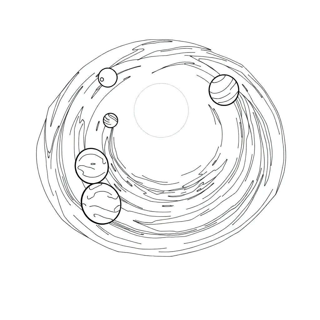 Solar System coloring page