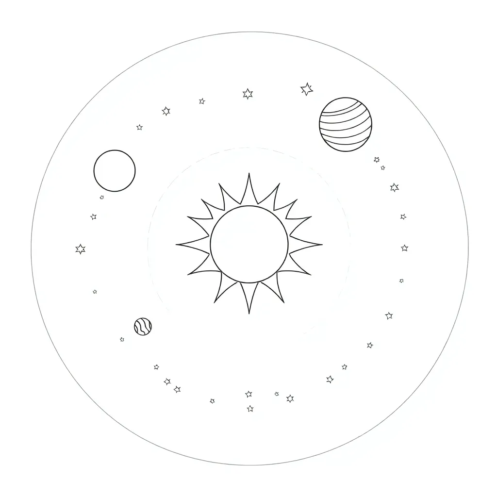 Solar System coloring page