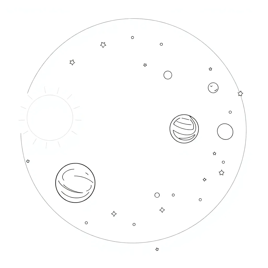 Solar System coloring page