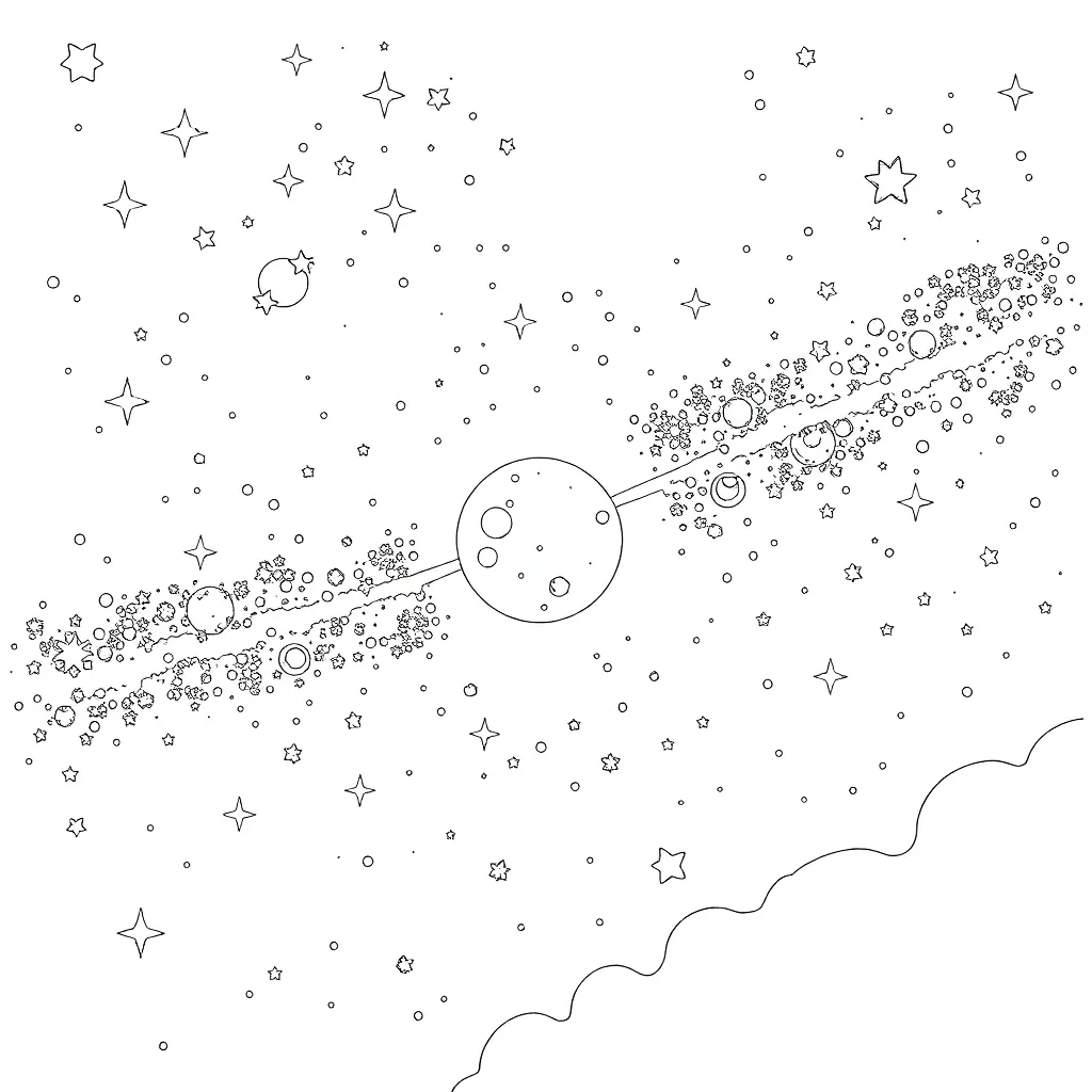 Space coloring page