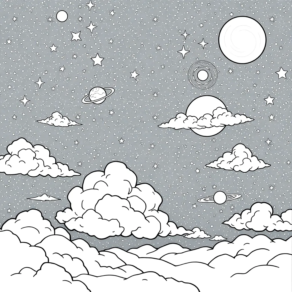 Space coloring page