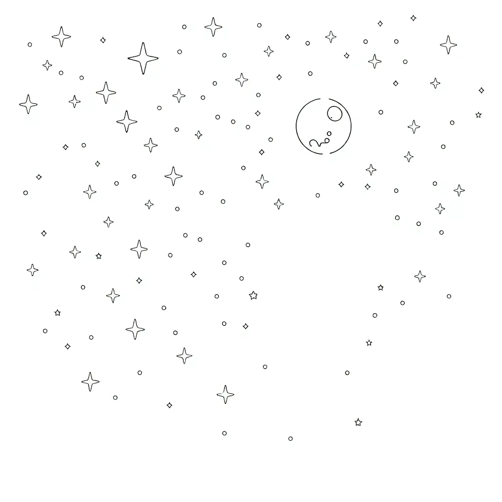 Space coloring page