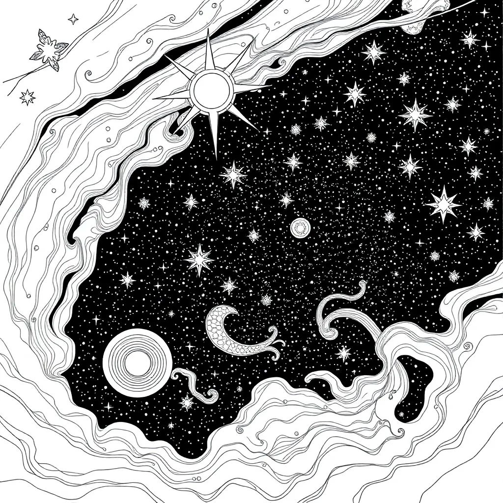 Space coloring page