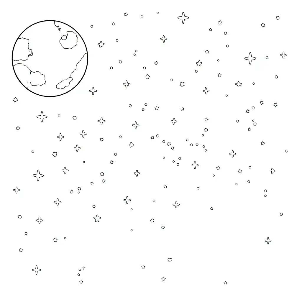 Space coloring page