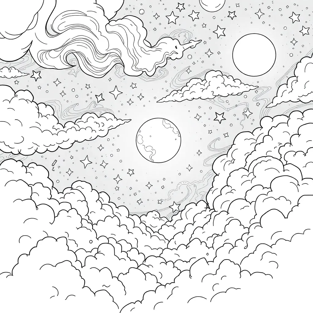 Space coloring page