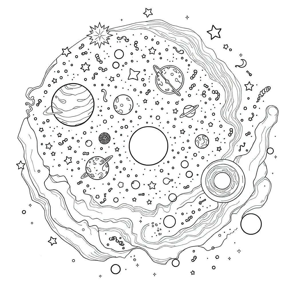 Space coloring page