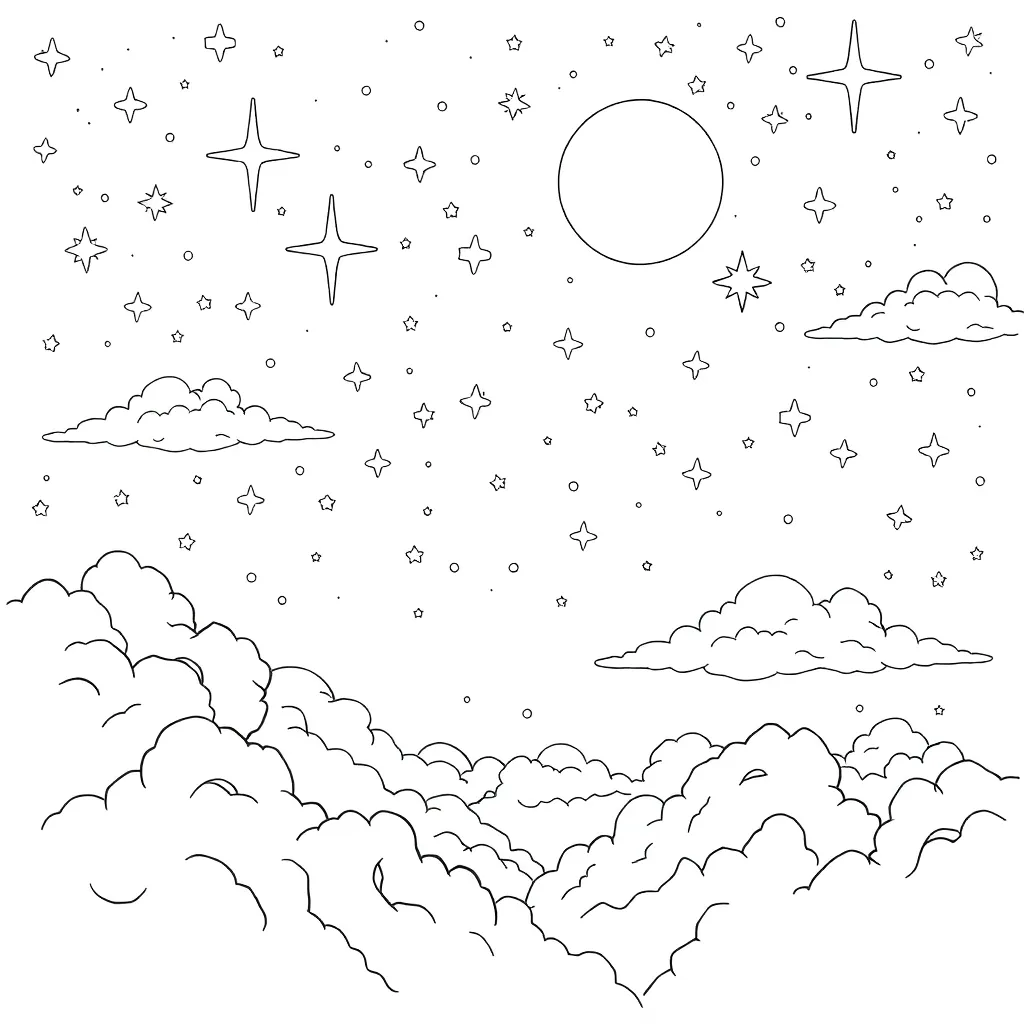 Space coloring page