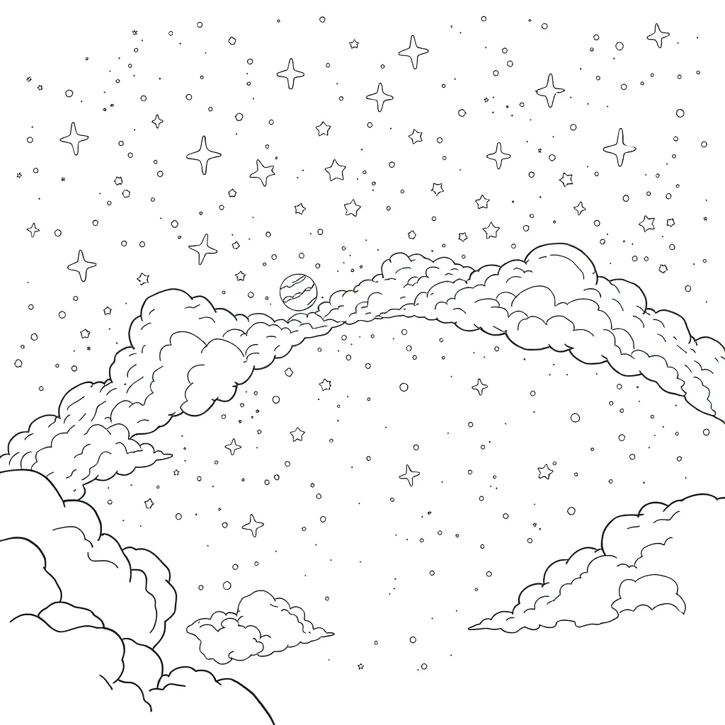 Space coloring page