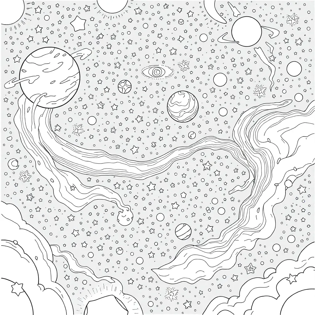 Space coloring page
