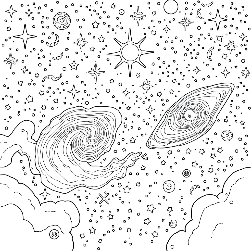 Space coloring page