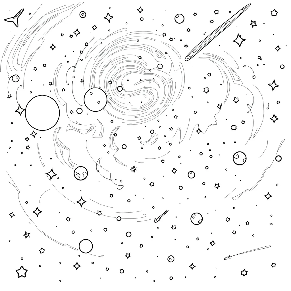 Space coloring page
