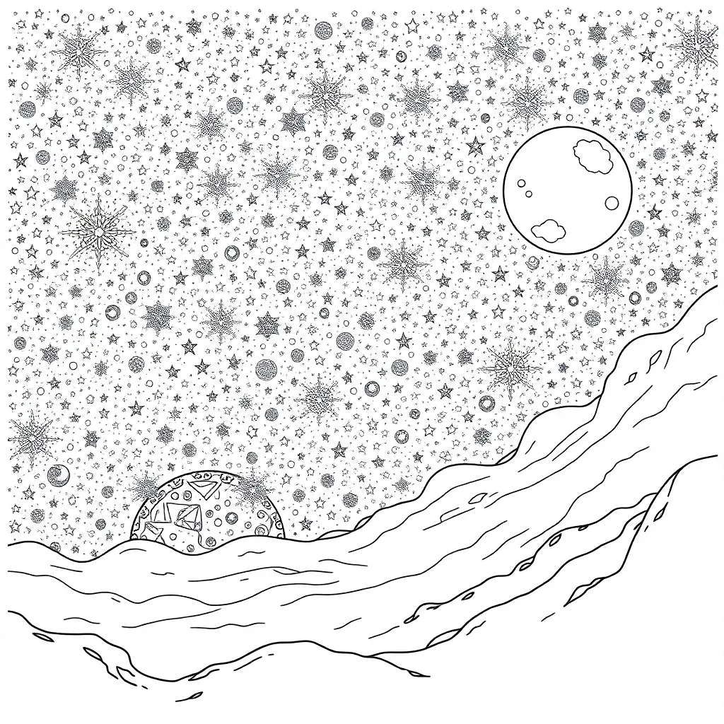 Space coloring page