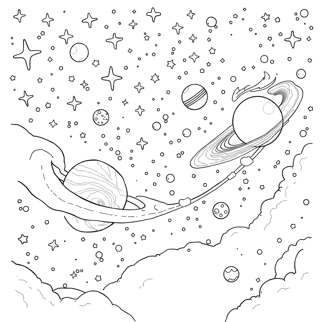 Space coloring page
