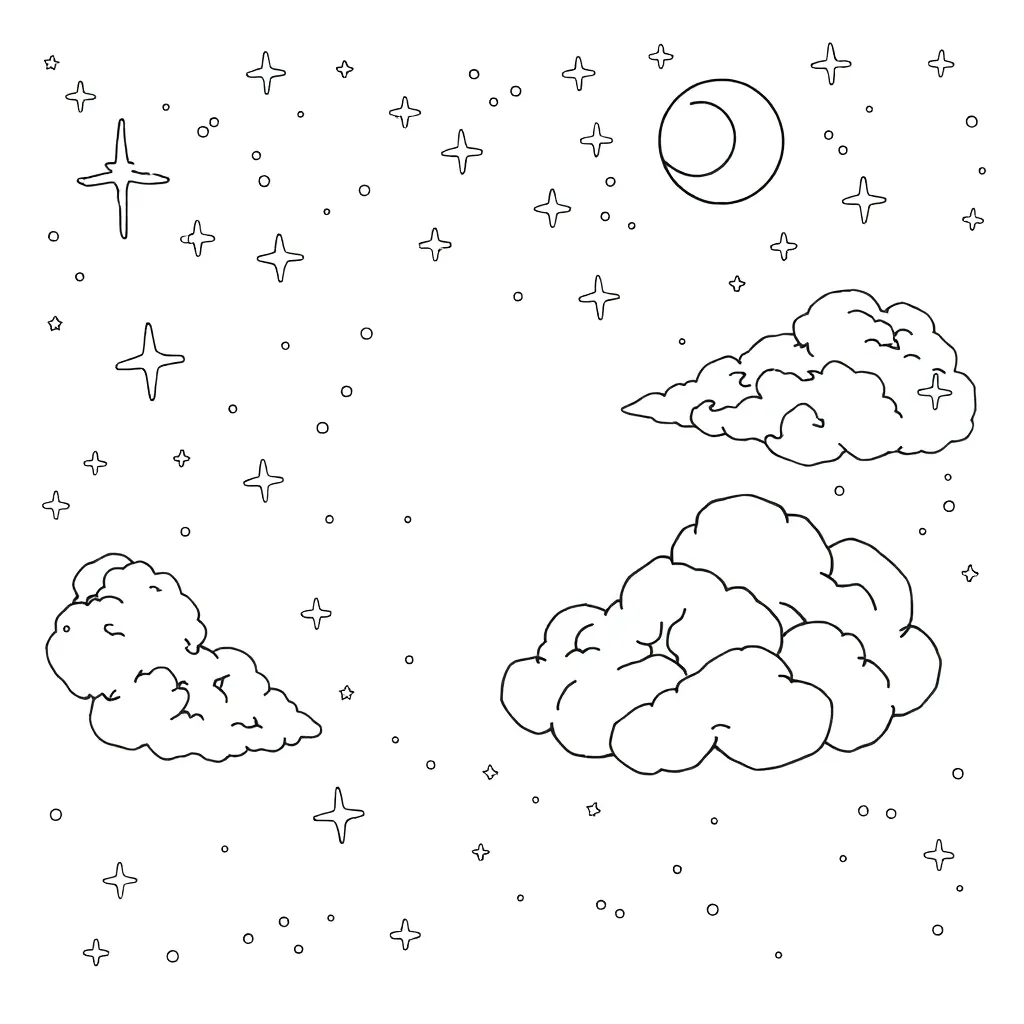 Space coloring page