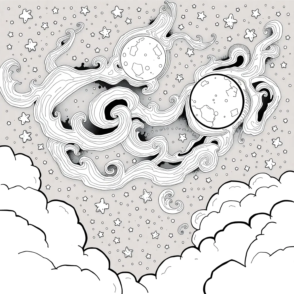 Space coloring page